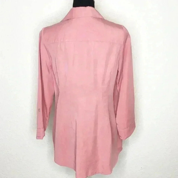 Soft Surroundings Washed Tencel Tunic Wrap Asymmetrical Lagenlook Shirt Sz. L - Picture 3 of 7